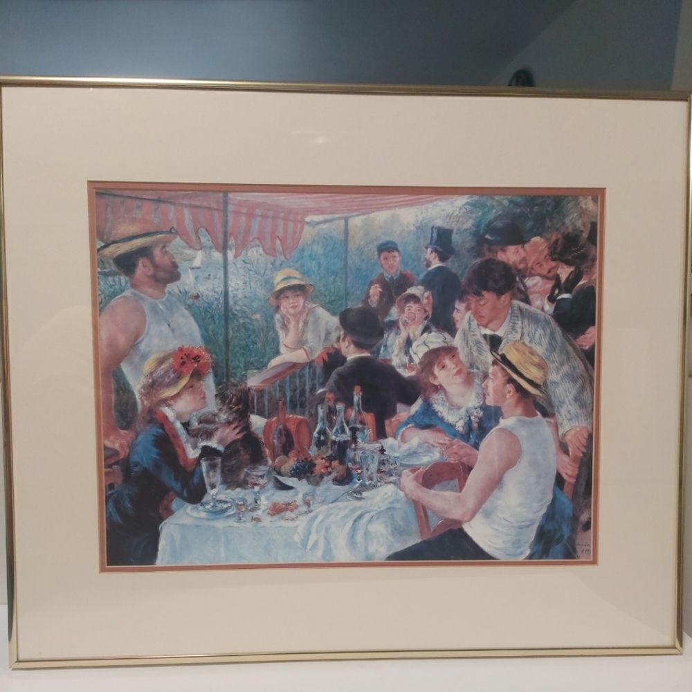 Pierre-Auguste Renoir - Gold Picture Frame Print on Canvas